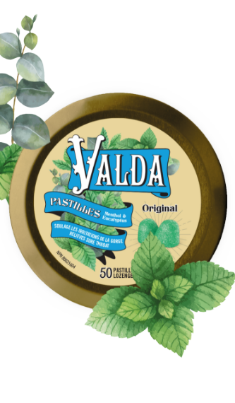 VALDA Pastilles Menthol Herb Candy Soothes / Cools the throat - Select